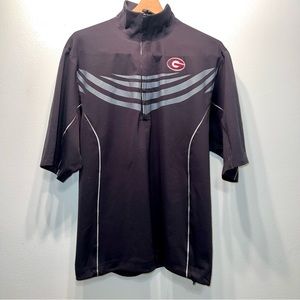 Nike 1/4 Zip Mens M Black Storm Fit Short Sleeve Windbreaker Georgia Bulldogs